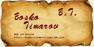 Boško Timarov vizit kartica